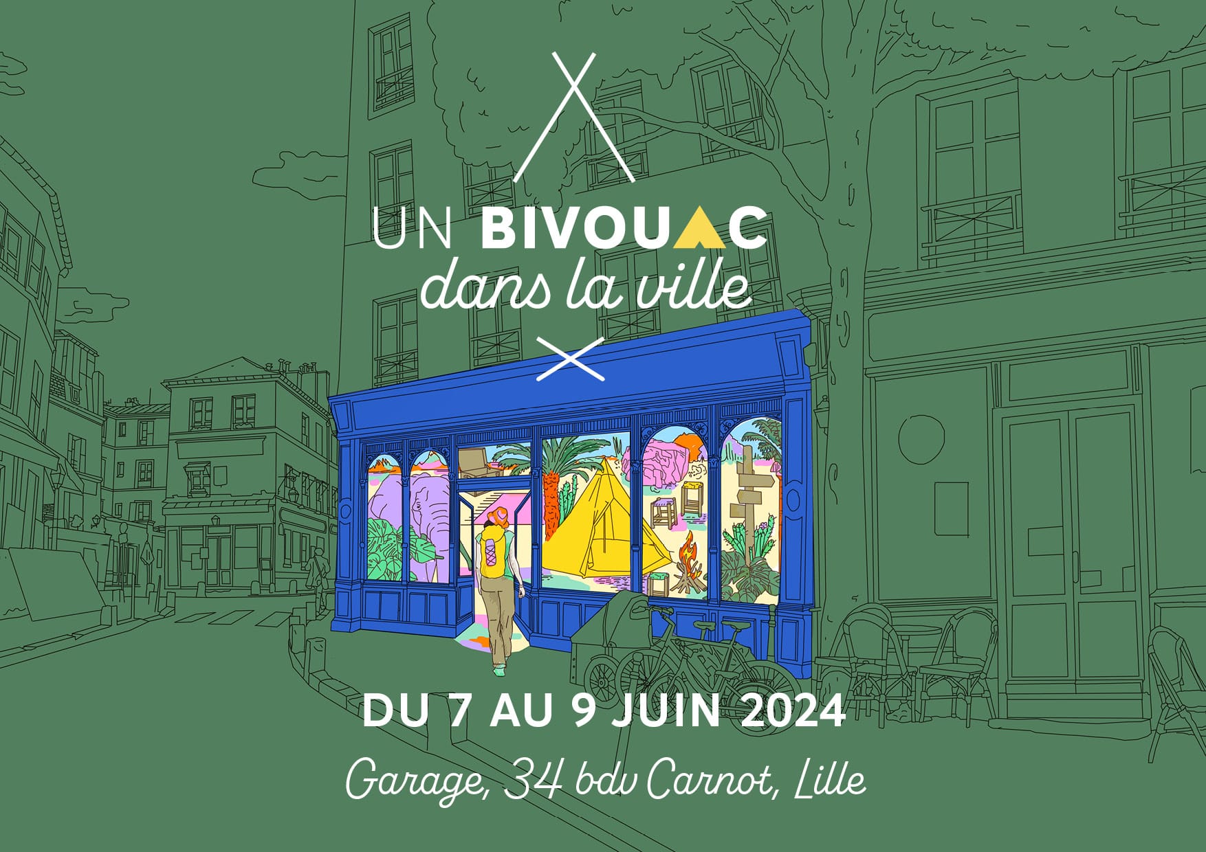 affiche un bivouac dans la ville